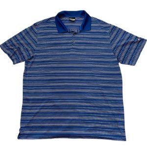 Nike Golf Men's Dri-Fit Royal Blue Stripe Polo, Sz XL, Excellent Condition